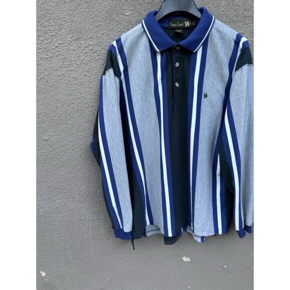 Vintage Kings Court Rugby Shirt Size Large Gray/Blue - Picture 6 of 12